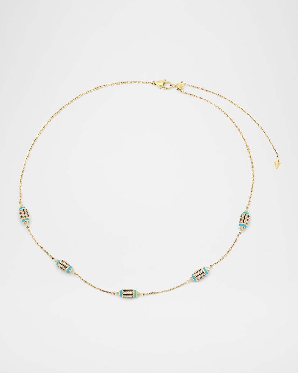 Merriyah 18K Yellow Gold Diamond Station Choker Necklace